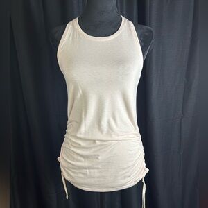 Athleta Women’s Light Pink Racerback Tank Top Gathered Side Size XS o8